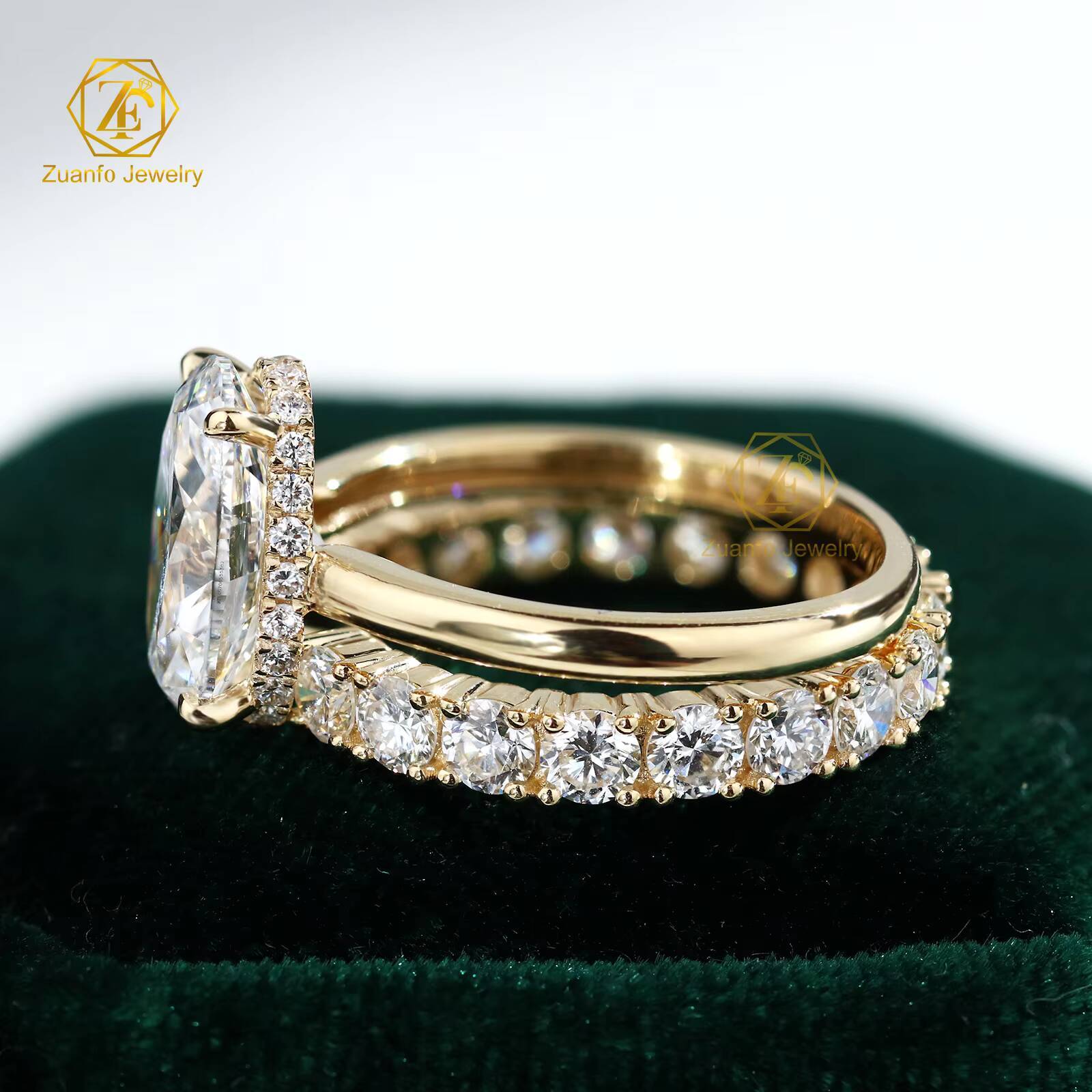 GIA IGI Certified Solid 14k 18k Gold Customizable Lab Grown Diamond Ring Set (1ct-5ct) for Men Women CVD HPHT Engagement Ring