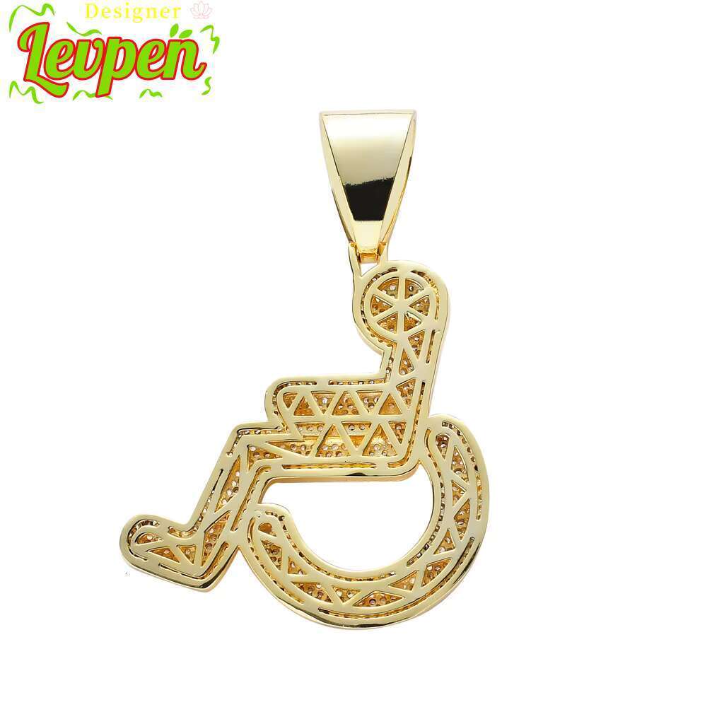 Designer Levpe VVS Micro Paved Moissaniteia Iced Out Bling Wheelchair Hip Hop Personalized Brass Moissanite Pendants for Men Necklace