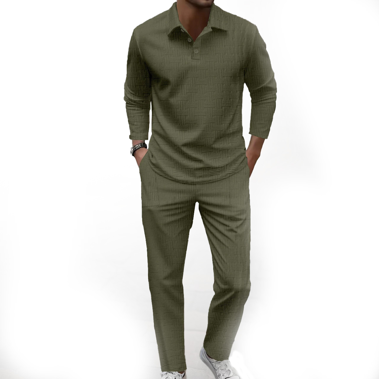 Men Tracksuit Suit Fashion Long Sleeve Tshirt Trousers Designer Sweatshirt Mens Casual V Neck Streetwear Tracksuit Pants Sets T-Shirts Sportswears