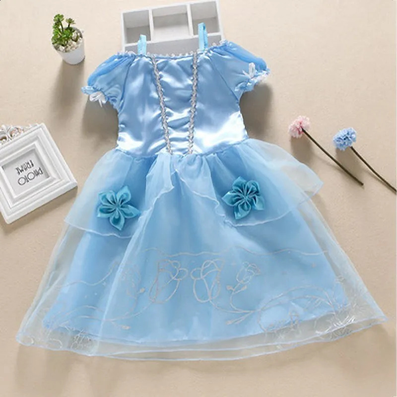 Kids Princess Costume Children Elsa Anna Halloween Dress Girl Jasmine Moana Dinner Rapunzel Mermaid Pageant Disguise 310Y 250820