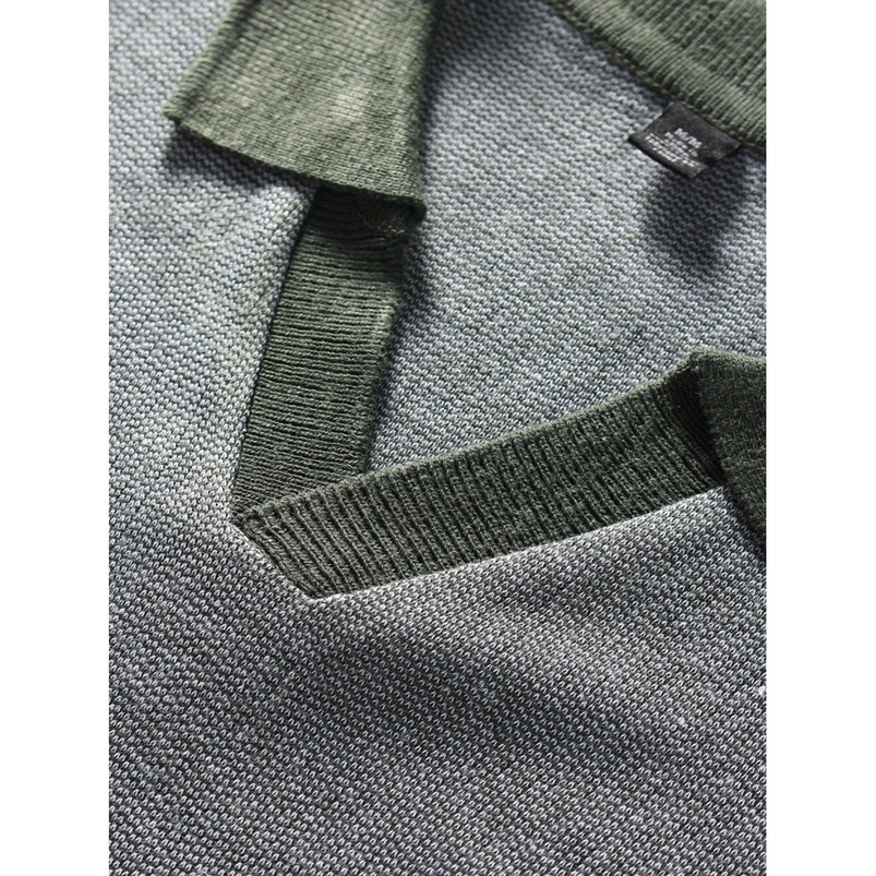 Men's Simple Casual Fashion Turn-down Collar Polo Shirt Youth Knitted Jacquard Short