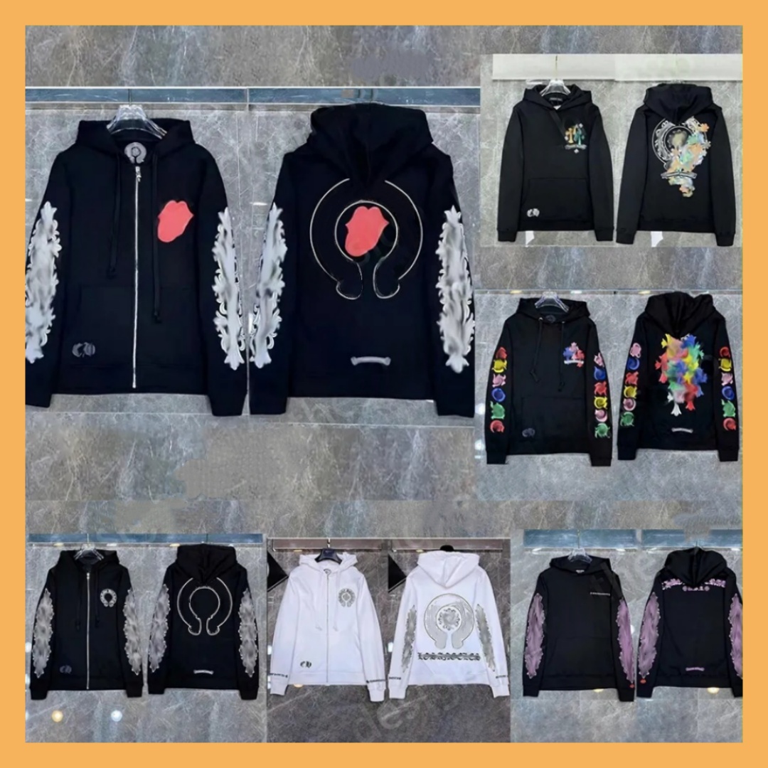 chrome hoodie designer hoodie sanskrit embroidery hoodies men jackets long sleeves jacket loose outwear coats hoody mens woman streetwear zip up hoodie