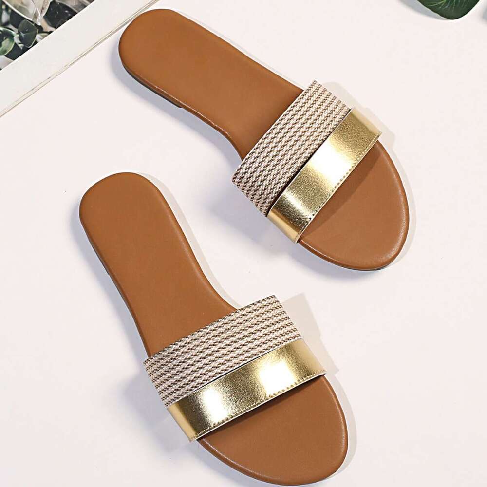 2025 New Style Brown Round Toe Women's Sandals Simple Fashion
