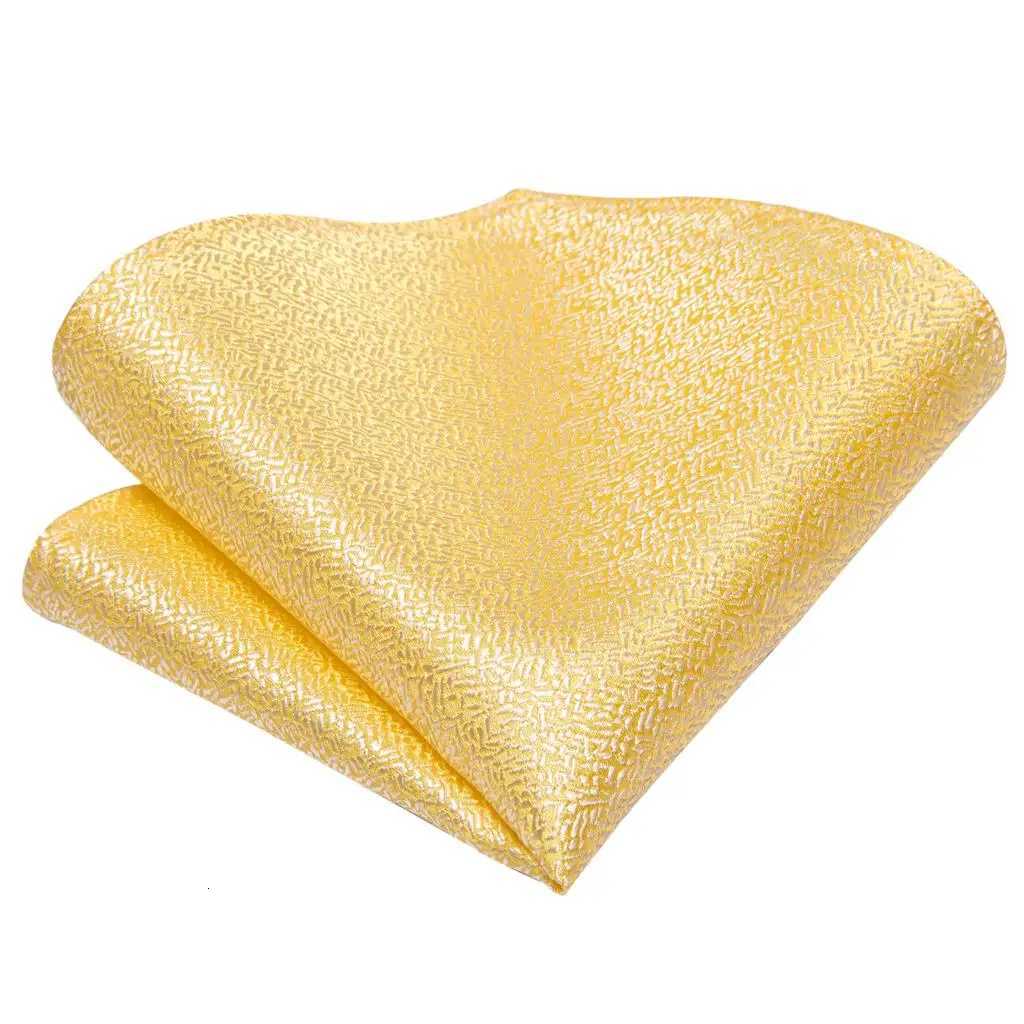 Hi-Tie Yellow Gold Solid Paisley Silk Wedding Tie For Men Hanky Cufflink Gift Men Necktie Gravata Set Business Dropship Designer H250820