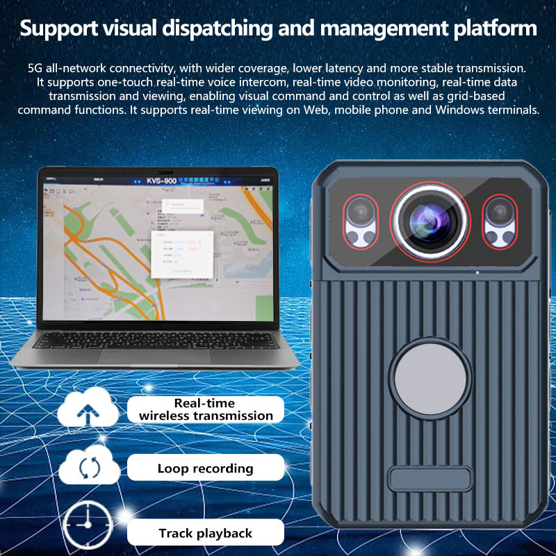 Portable Body Worn Camera with GPS Beidou Dual-mode Positioning WiFi 6 IP68 Ultra-long Battery Life for Service Industry Logistics Manufacturing Indus