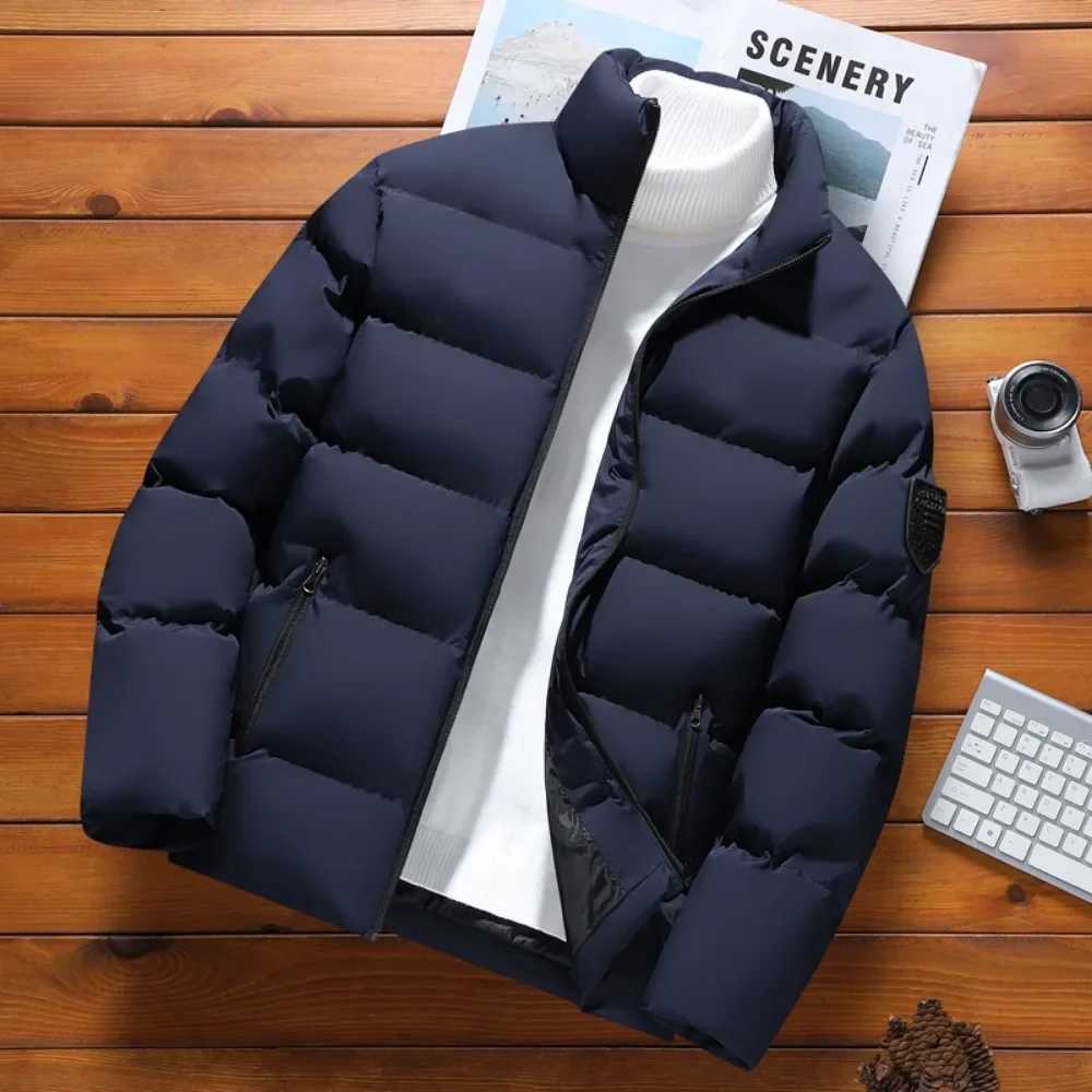 Men Autumn Winter Stand Collar Parka Jacket Cotton Padded Jackets Men Fashion Clothing 2023 Trends New Puffer Jacket X250821