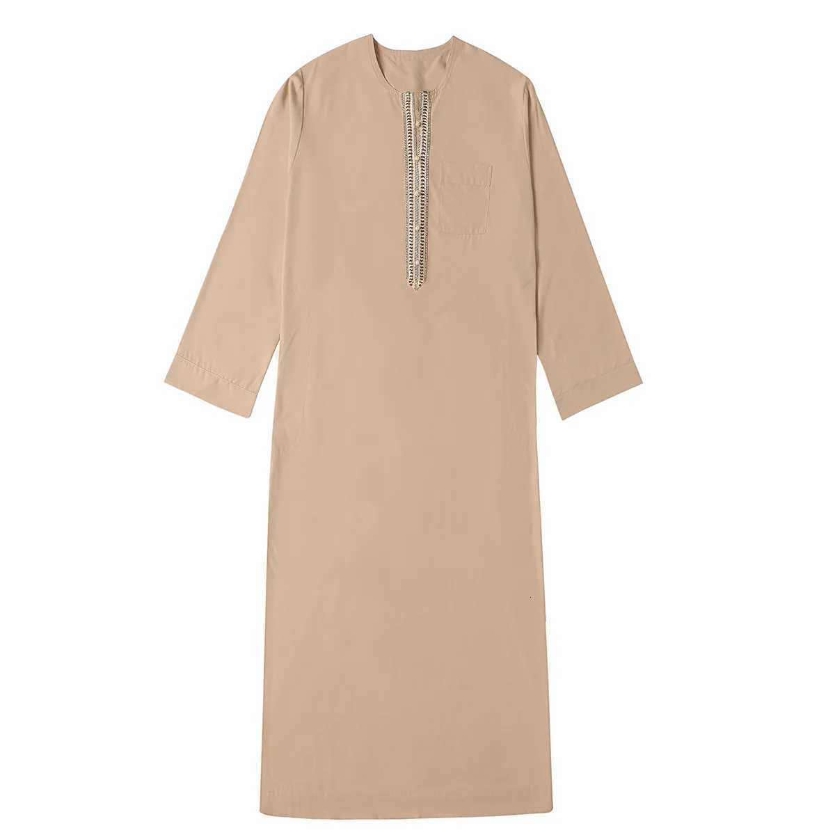 Eid Thobes for Men Saudi Arabic Robe Long Sleeve Muslim Men Clothing Turkey Kaftan Jubba Thobe Caftan Djellaba Fah Dishdasha X250821