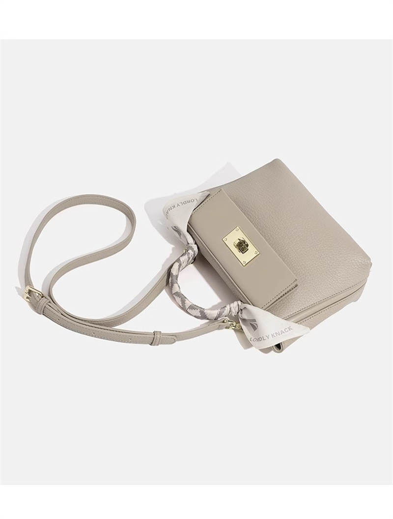 LORDLY KNACK designer bag light luxury genuine leather scarf casual flap bag high-quality vintage tote bag for woman