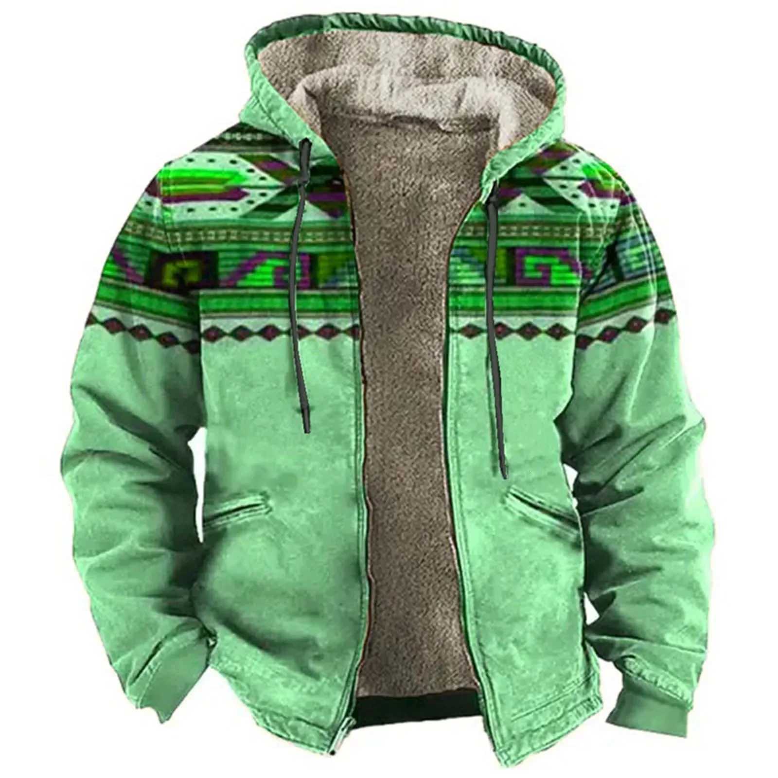 Men Jacket Cardigans Native Aztec Buff Coats Festival Printed Thick Outdoor Hunting Fleece Winter Casual Streetwear Clothing X250821
