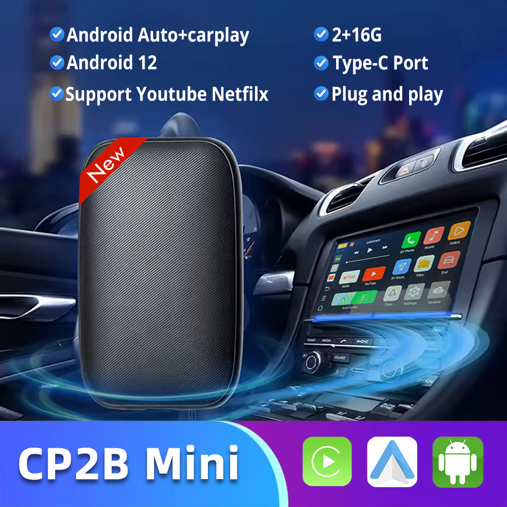 3 in 1 Carplay&Auto Box Wired to Wireless Android Auto Adapter For Wired Android Auto Cars Smart Ai Box WiFi For Netflix Youtube Car Play CP2B MINI