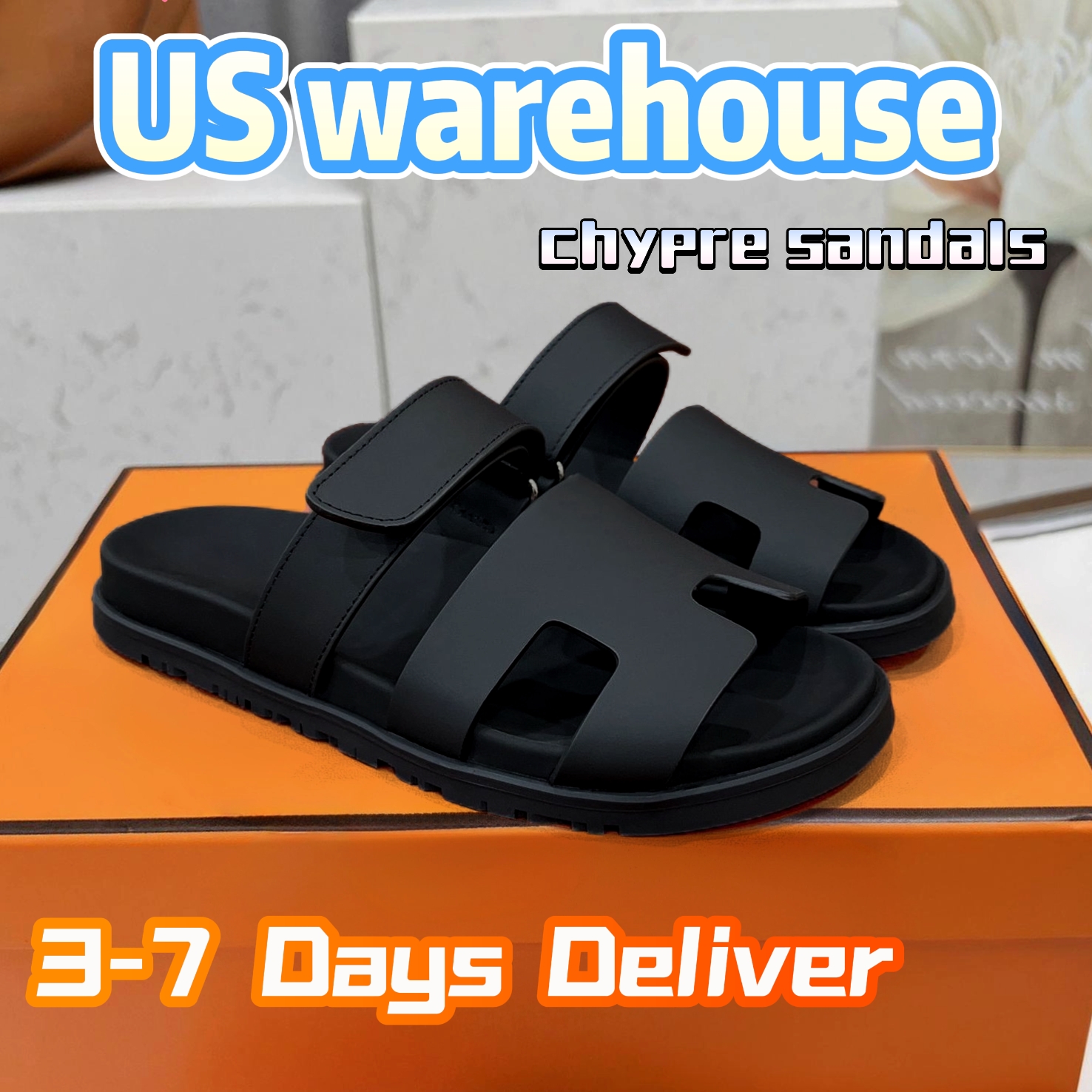 Chypre Sandals Designer Leather Women Man Slides Oran Sandal Summer Flat Shoes Fashion Beach Slippers Letter Outdoor Indoor With Dust Bag 35-44