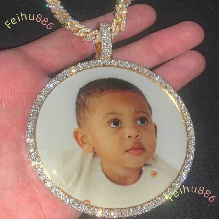 VVS Moissanite Custom Hip Hop Pendant Iced Out 925 Sterling Silver Photo Picture Memorial Chain Jewelry for Men Women