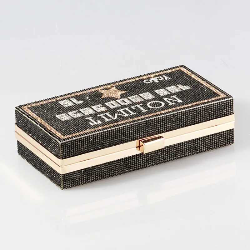 Diamond Clutch Bag Personalized Black Card Rhinestone Dinner Dollar Diamond Black Card Clutch Personalized Rhinestone Party Bag Z250821
