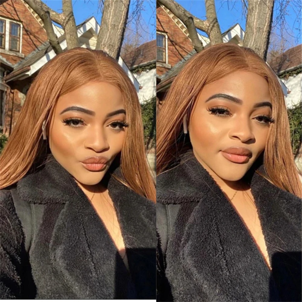 Honey Blonde Wig Human Hair Bone Straight Lace Front Wig 13X4 HD Lace Frontal Preplucked Wig 30 32 Inch Brazilian Wigs Synthetic Ready To Wear