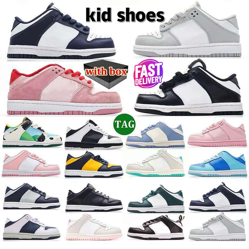 Kids Shoes toddler sneakers Panda Grey UNC Triple Pink Children youth little baby Preschool Designer Kid The Powerpuff Girls Boys Sports trainers