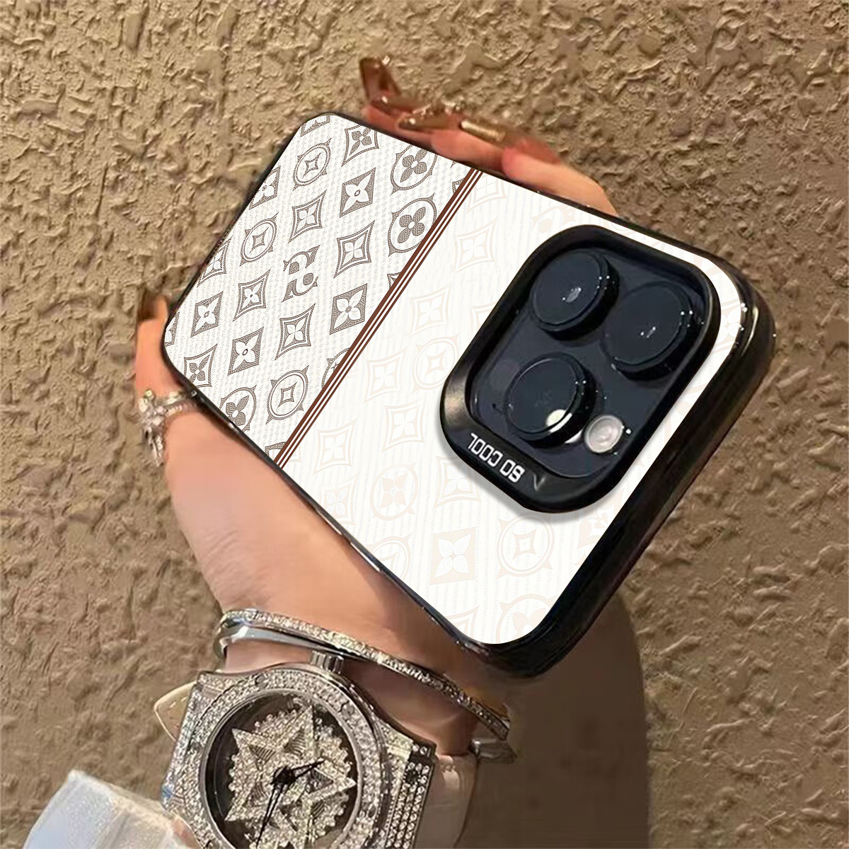 Vintage Geometric Patterned Tiles"Fold Phone Case for IPhone 16/16 Pro/16 Plus/16 Pro Max 15/14/13/12/11/x/xs/xr/xs max,Shopping Festivalt Essent