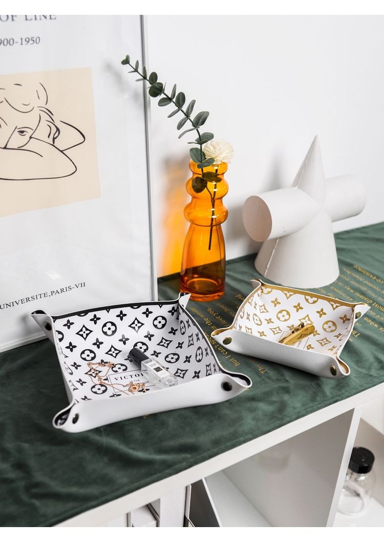 Luxury Designer Coffee table desktop storage box snacks lipstick cosmetics sundries entrance storage tray tray high-end light luxury