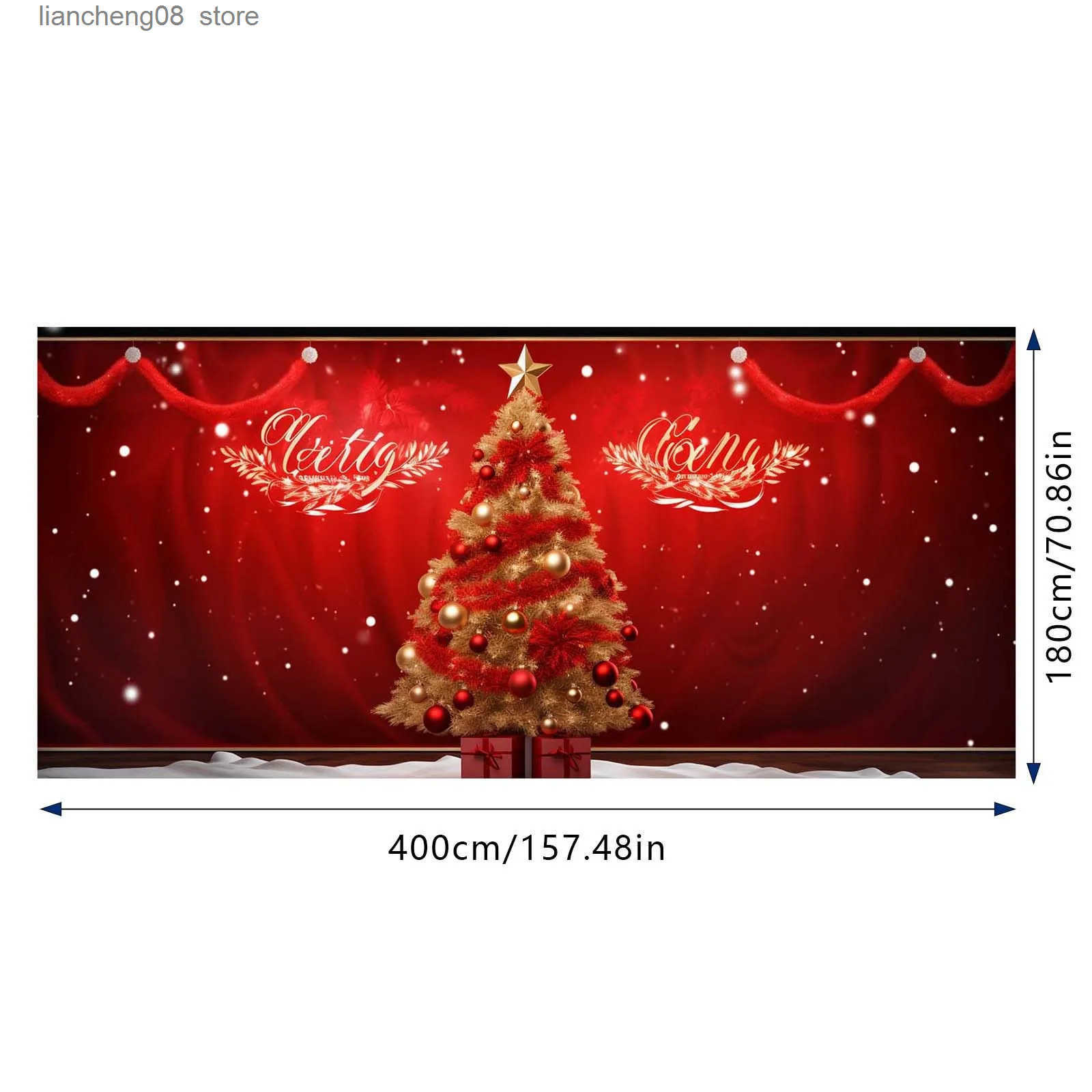 Merry Christmas Holiday Banner Garage Door Hanging Cloth Festive Outdoor Door Cover Decoration Christmas Decorations 2024 Z250821