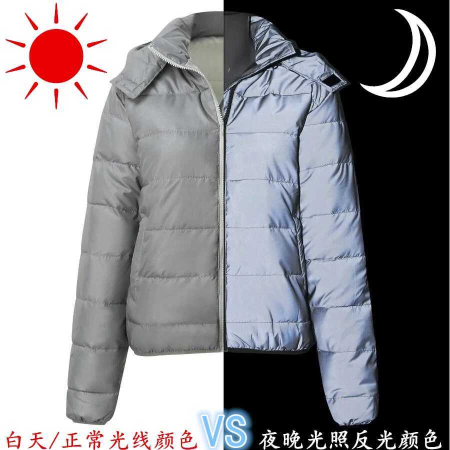 Drop Shipping Reflective Winter Jacket Men Women Warm Coat Casual Parka Detachable Hooded Jackets Night Road Safety Outerwear X250821