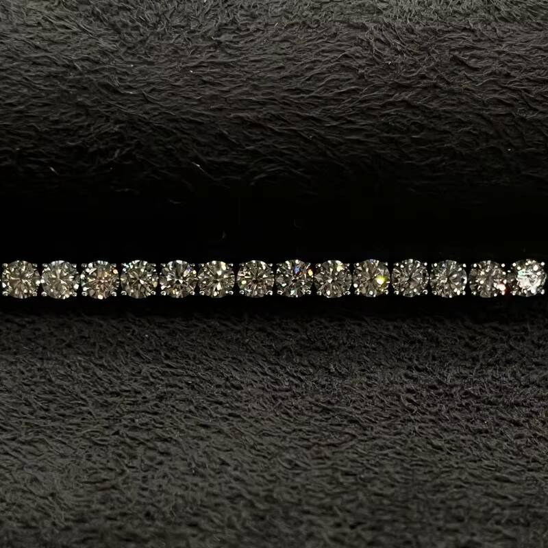 S925 Sterling Silver Diamond Classic Design Bracelet Round VVS Gold Plated Bracelet