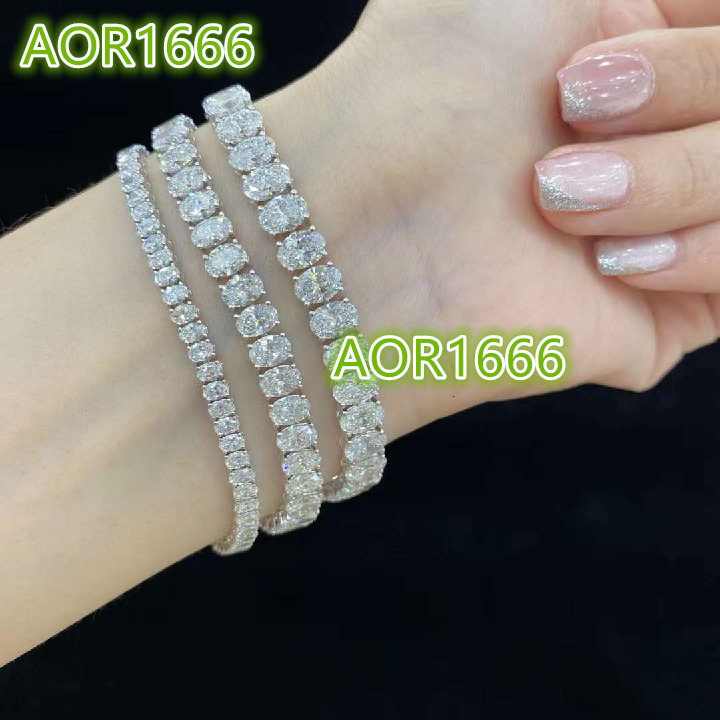 Abiding Custom 18K Gold Jewelry Bracelet 12.816ctw VVS Oval Diamond 16cm Tennis Chain Lab Grown Diamond White Gold Bracelet