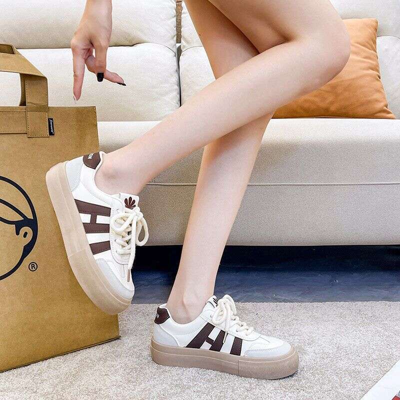Dexun Niche Design Thick-Soled White Sneakers for Women 2025 Summer Autumn New Height-Increasing Board Sports Casual Shoes
