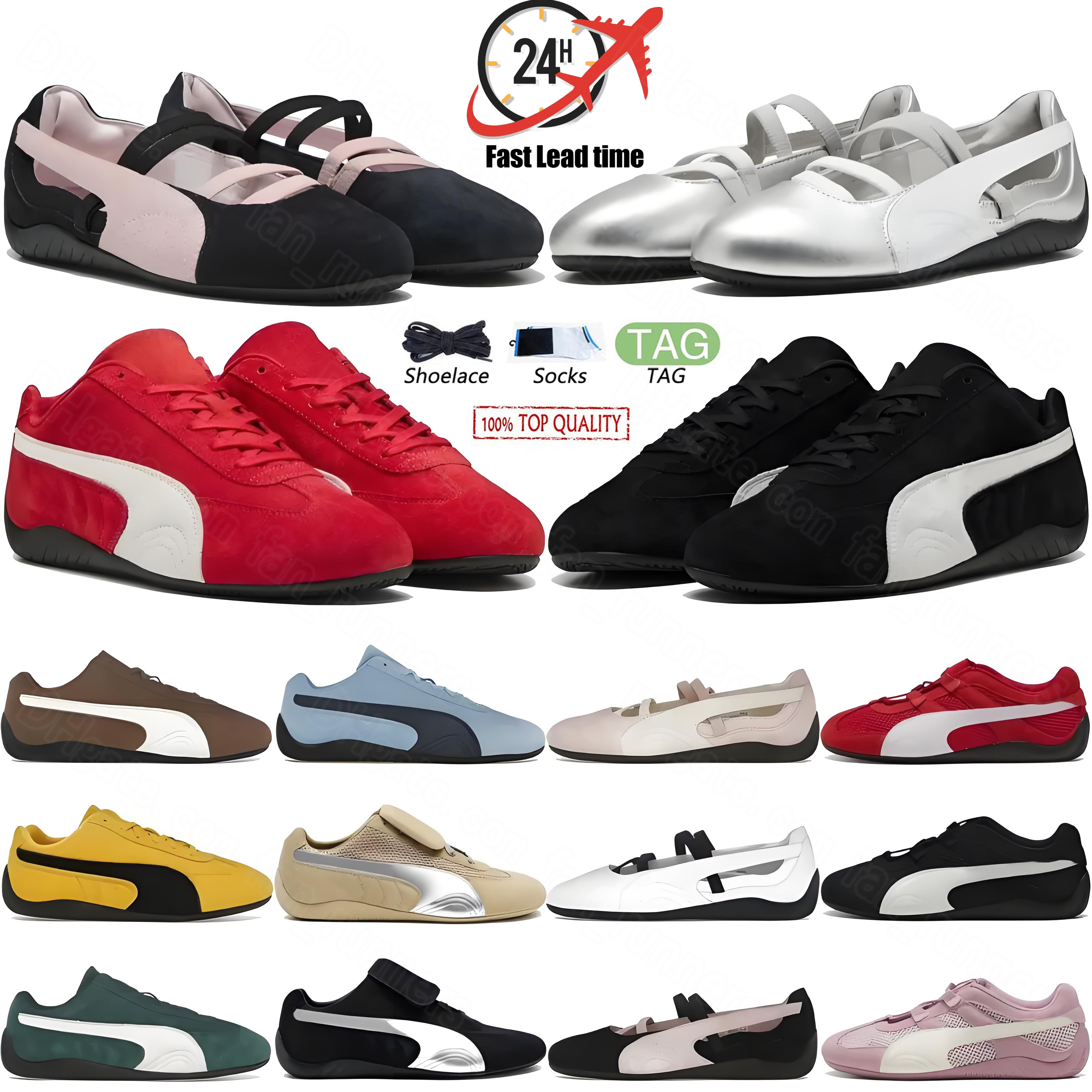 Designer Ballet slippers women Speedcats shoe men summer Driving Trainers Suede sneakers ladies dancing shoe Silver Black white Germany Bella leather shoes