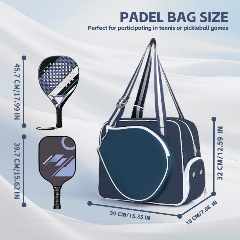 Pickleball Bag, Pickleball Tote Bag with Shoe Compartment for Women Men, Waterproof Paddle Bag with Large Capacity for Multiple Sports