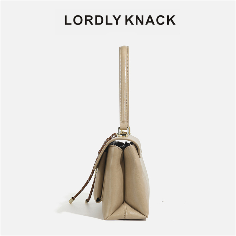 LORDLY KNACK designer bag light luxury genuine leather casual flap bag high-quality vintage large capacity tote bag for woman