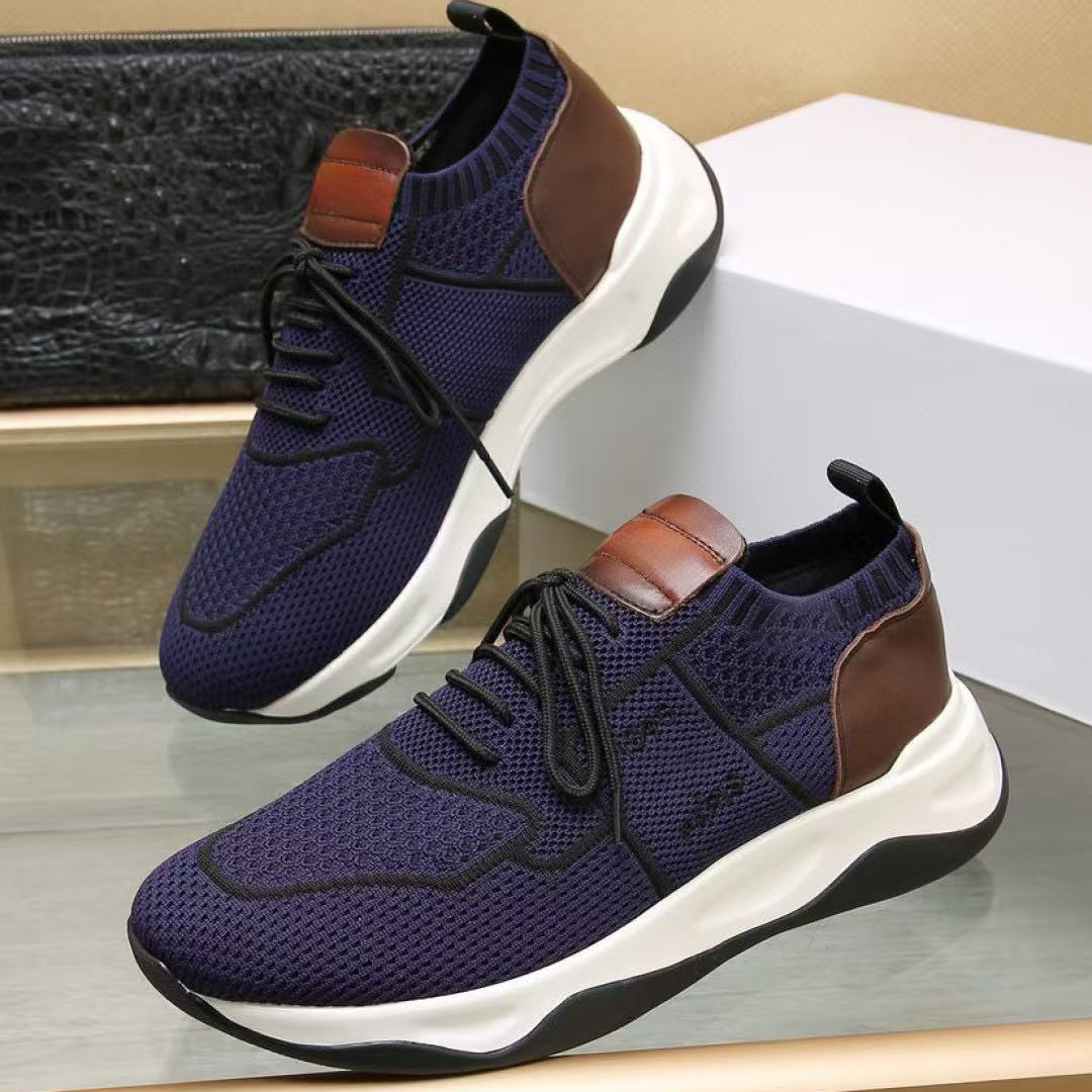 shadow knit leather sneakers Designer running shoes Men sports Casual Shoes Leather Running Trainers Shoes women