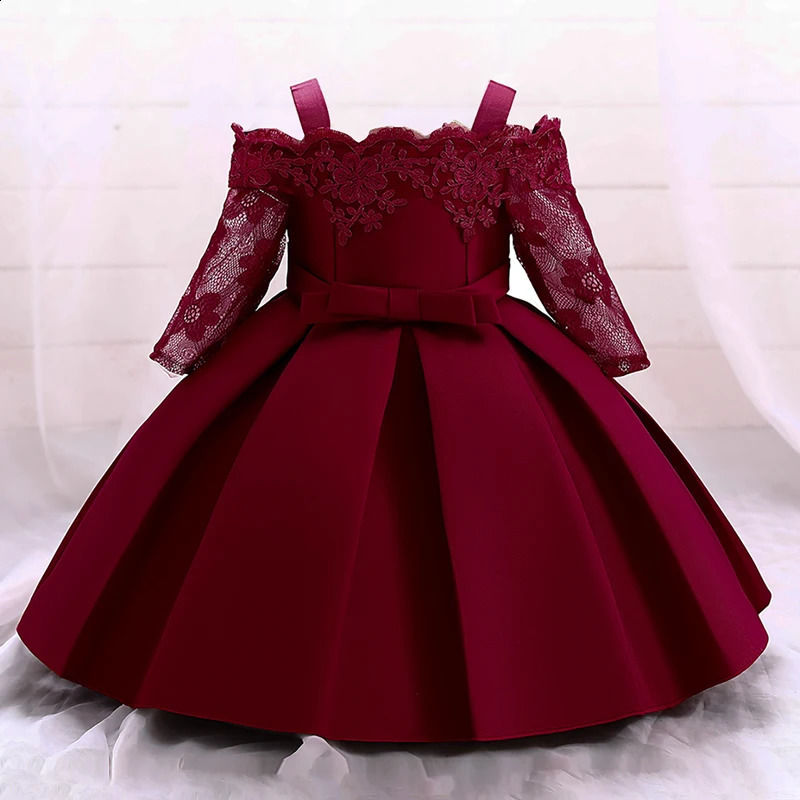 Baby Girls Christmas Dress born Baptism Princess Party Dresses Lace Sleeve Toddler Girl Clothes 1 Years Birthday Wedding Gown 250820