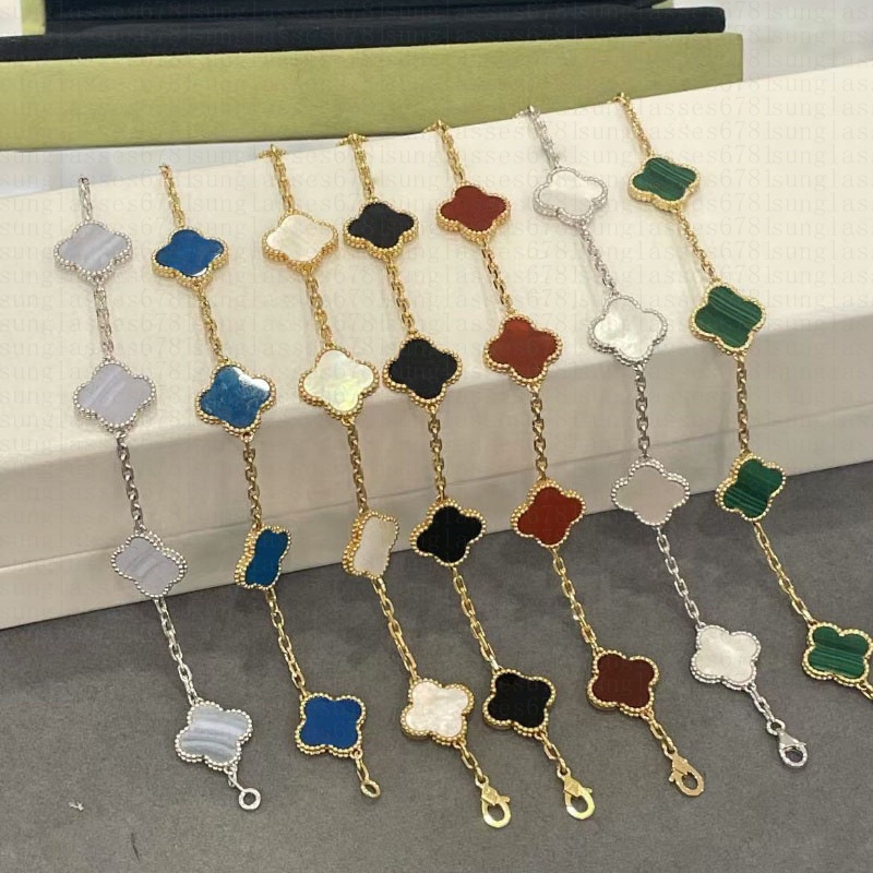 Designer Bracelet Women Chain Clover Jewelry Fashion Luxury Charm Bracelets Mother Of Pearl Gold Sliver Jewelry Woman Party Christmas Gift With Box Optional