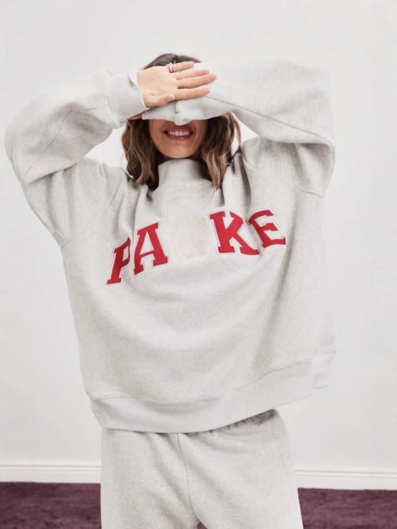 Parke Sweatshirt Womens Autumn Loose Fit Letter Print Hoodie Cotton Top Parke Luxury Designer Parkes Cotton Loose Pullover Parke Mockneck Sweatshirt 778