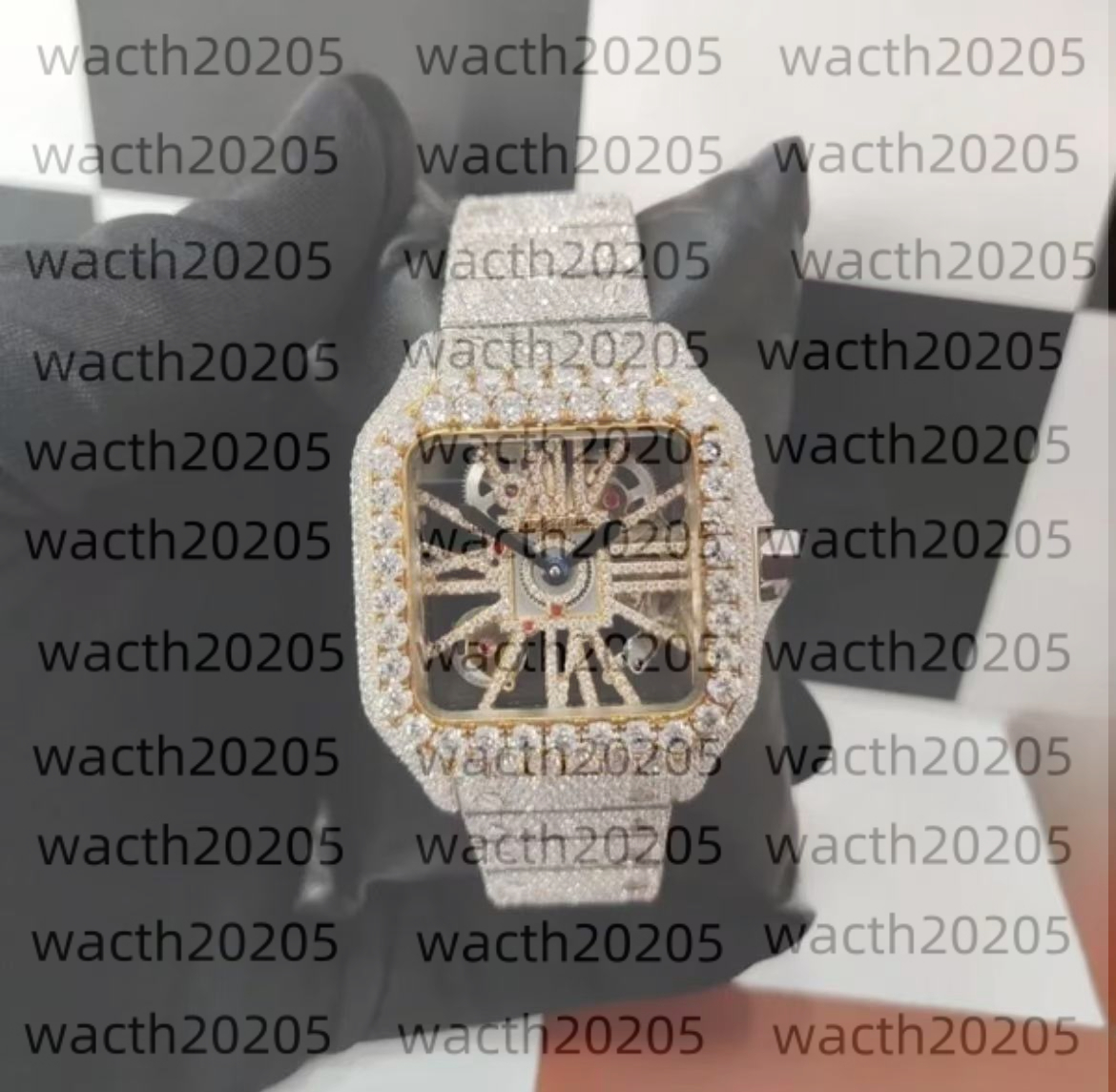 Shiny luxurious Moissanite Watch For MenFashion Hip hop jewelry VVS Hop Enthusiast men's and Fashionable whole body