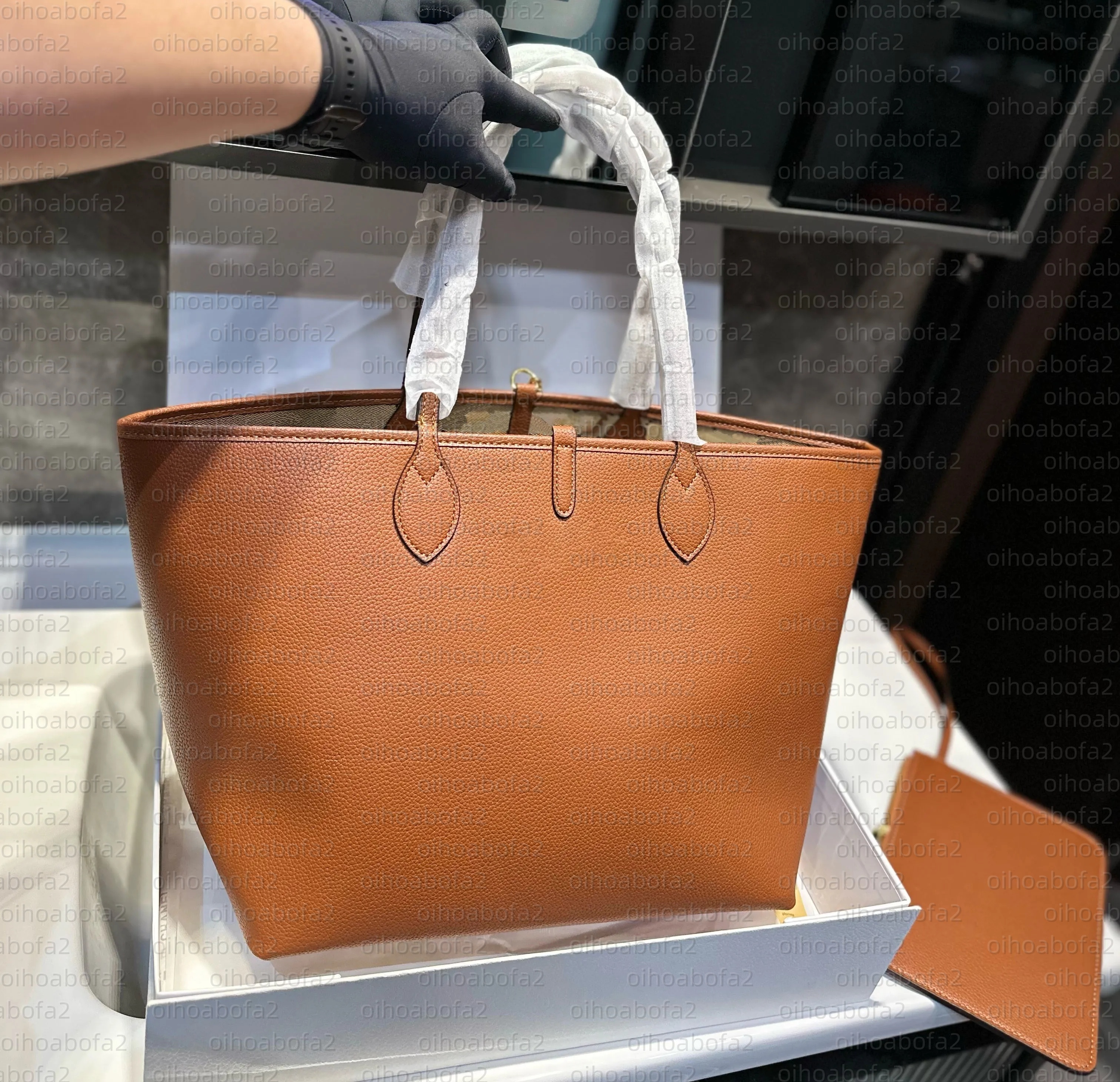 Totissima Large Reversible Tote Designer 2025 Style Women Genuine Leather Shoulder High-Quality Handbag Commuting Bag