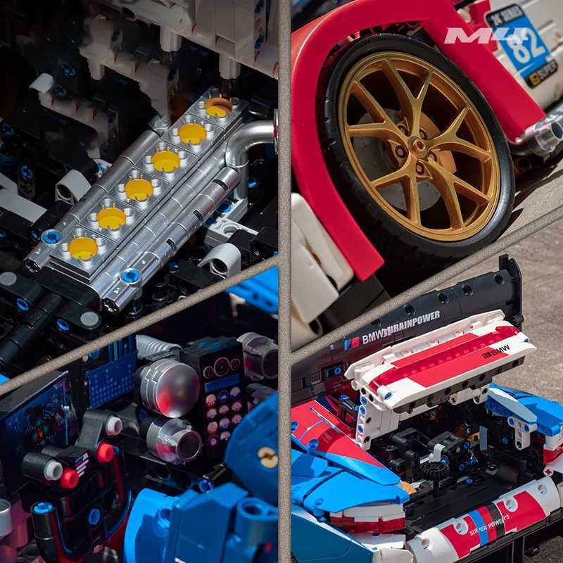 1 8 Scale M4 Supercar MOC World Famous Car Mechanical Group Model Building Blocks High-Tech Toy Set Gifts for Boys and Children Z250821