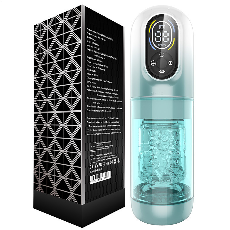 Ailele Boile Second Generation Telescopic Rotating Sucking Vibrating Water Bath Aircraft Cup Male Masturbator Adult Sex Toy 240711
