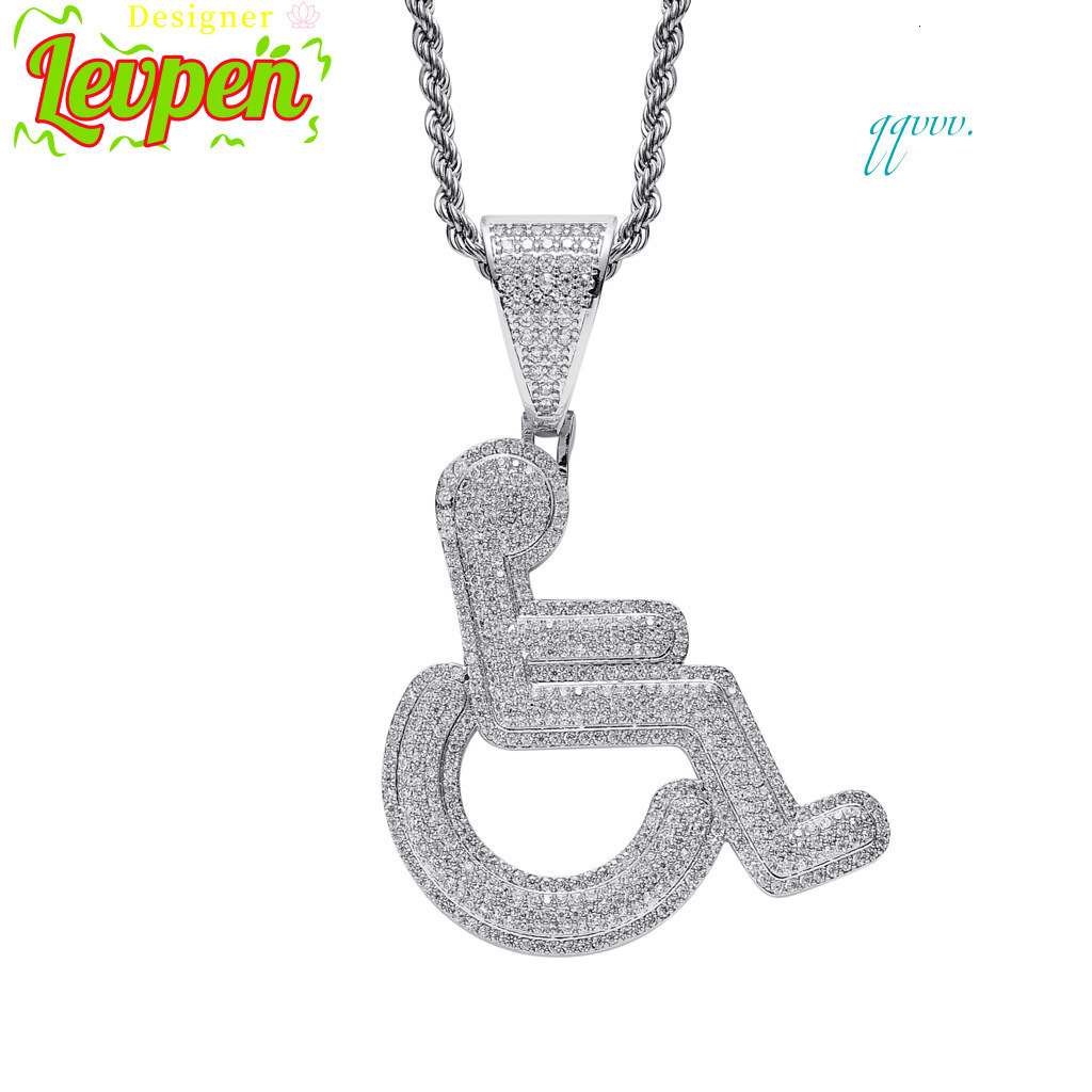 Designer Levpe VVS Micro Paved Moissaniteia Iced Out Bling Wheelchair Hip Hop Personalized Brass Moissanite Pendants for Men Necklace