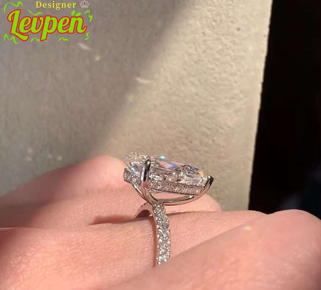 3ct IGI HPHT Certified Cvd Lab Grown Created Diamond D VS1 VS2 Platinum Gold Rings Engagement Ring Jewelry for Women Pear Halo OACOCA