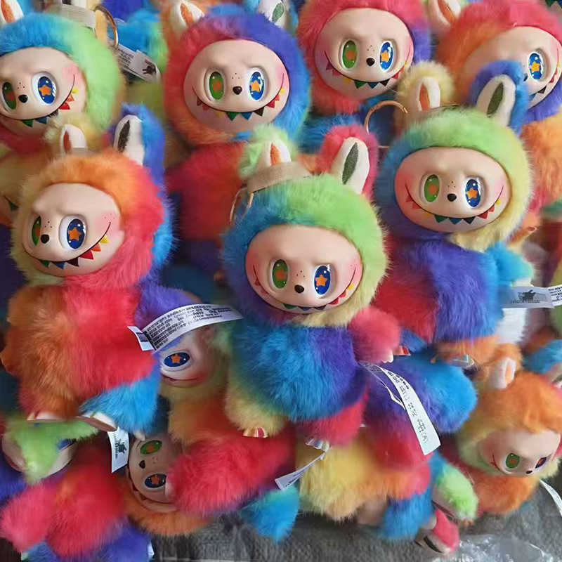 Ugly Cute Labubu 4th/6th Generation Macaron Color Tie-Dye Vinyl Face Blind Box Plush Toy Pendant L250821