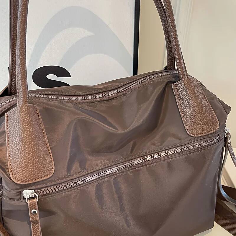 Autumn New Women s Crossbody Bag Retro Nylon Solid Color Women s Shoulder Bag Large Capacity Commuting Handbag Autumn New Simple Designer Bag Luggage 