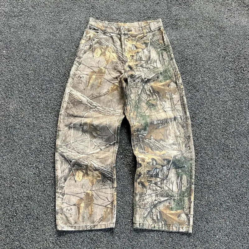 Camouflage Cargo Pants Y2K American Mainstream Hip Hop Skateboard Men Women Strtwear Gothic High Strt Super Loose Jeans Z260313