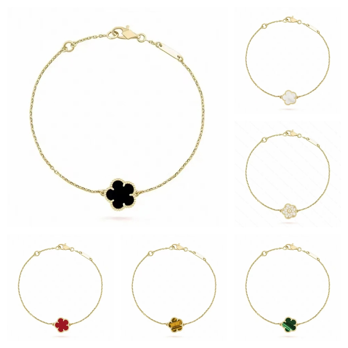 Single flower 9mm bracelet designer bracelet women clover bracelet Stainless Steel 18K Gold Plated Agate shell Mini Design designer jewelry bracelet designer