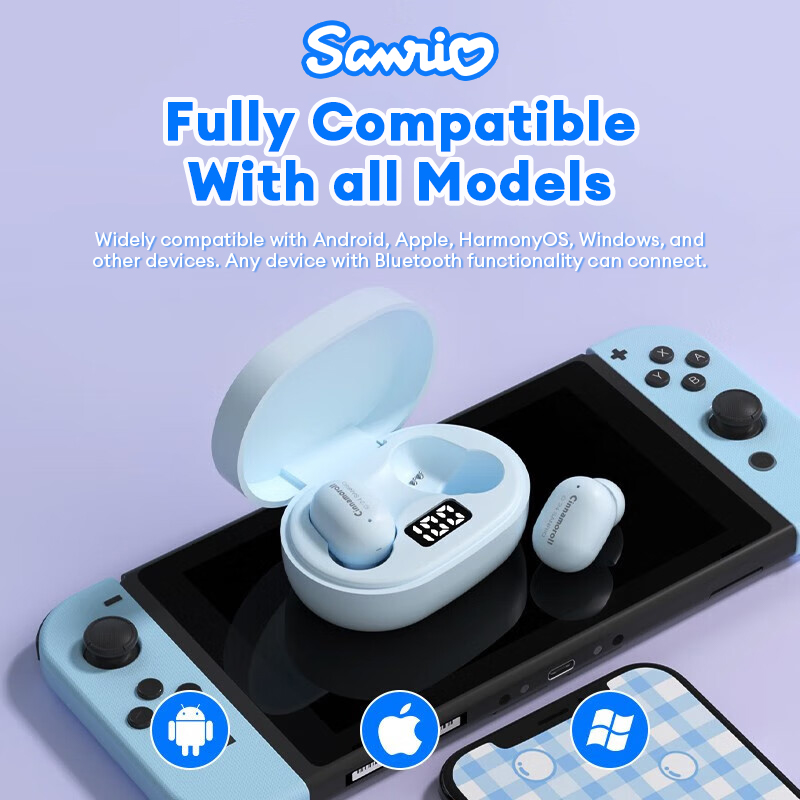 Sanrio Hello Kitty True Wireless Bluetooth Earphones In-Ear HX-15 High-Quality Music Earbuds Ultra-Long Battery Life Gaming Headset