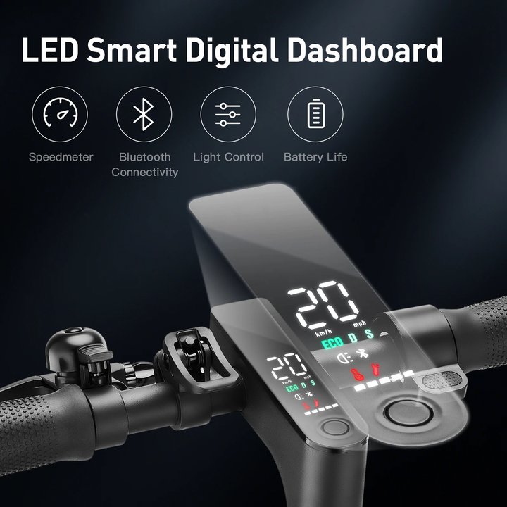 iScooter i9 Electric Scooter 350W Motor, 30km/h Max Speed, 8.5" Honeycomb Tires, 7.5Ah Battery, APP Bluetooth, E-ABS+Disc Brake, LED Display, IP5