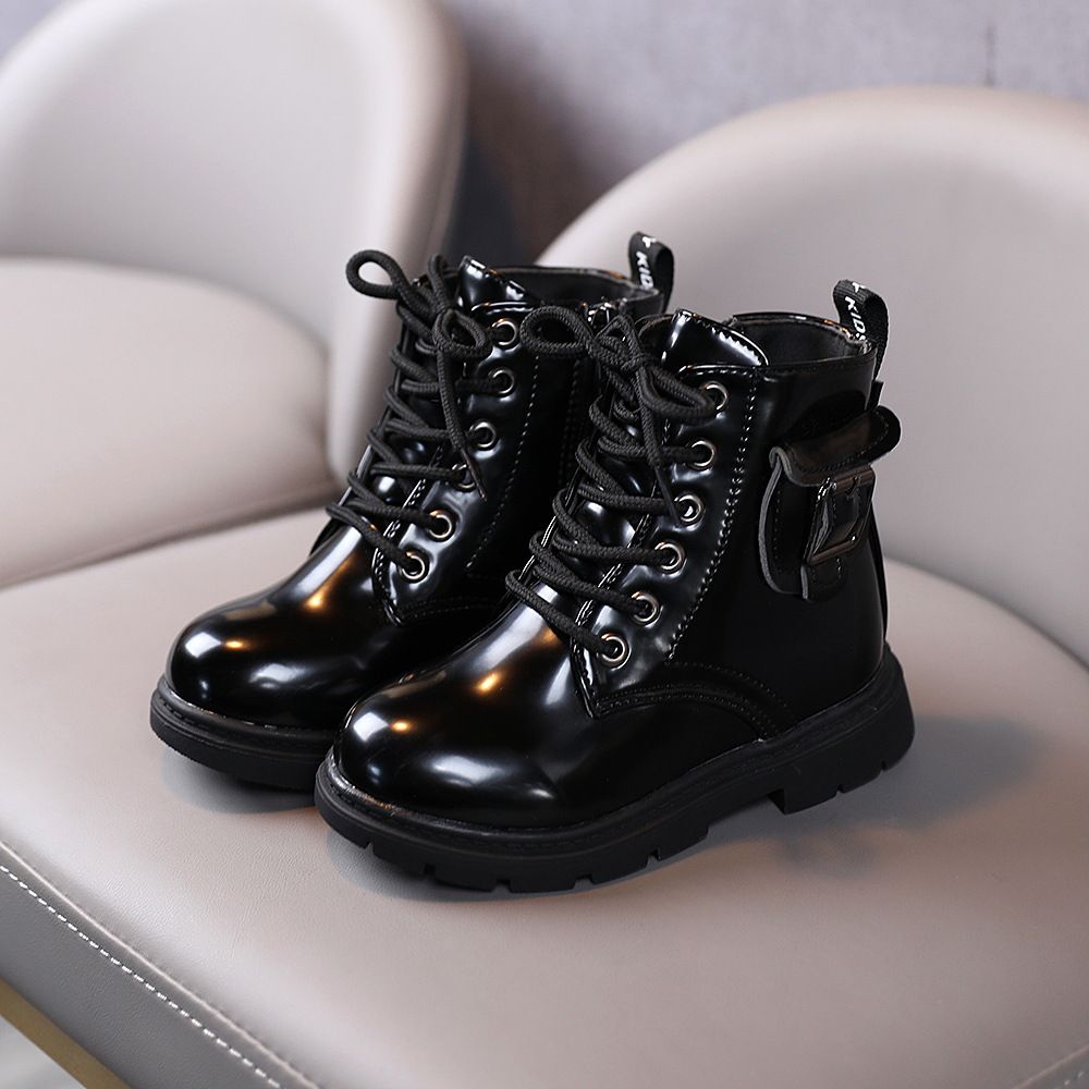 Girls Ankle 2025 Winter Autumn Children Boys Fashion Lacquer Leather Short Walkfashion Kids Toddler Boots Shoes Sizes 21 - 30 dh1922389