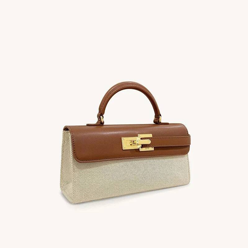 Autumn New Women s Crossbody Bag Commuting Women s Handheld Small Square Bag Autumn New Designer Bag Niche Design Woven Splicing Women s Shoulder Bag