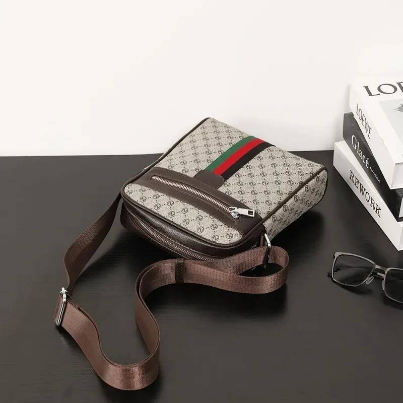 Luxury Design Mens Crossbody Bags Fashion Plaid Letter Printed Crossbody Bag Men Square Shoulder Bag Male Sling Messenger Bag