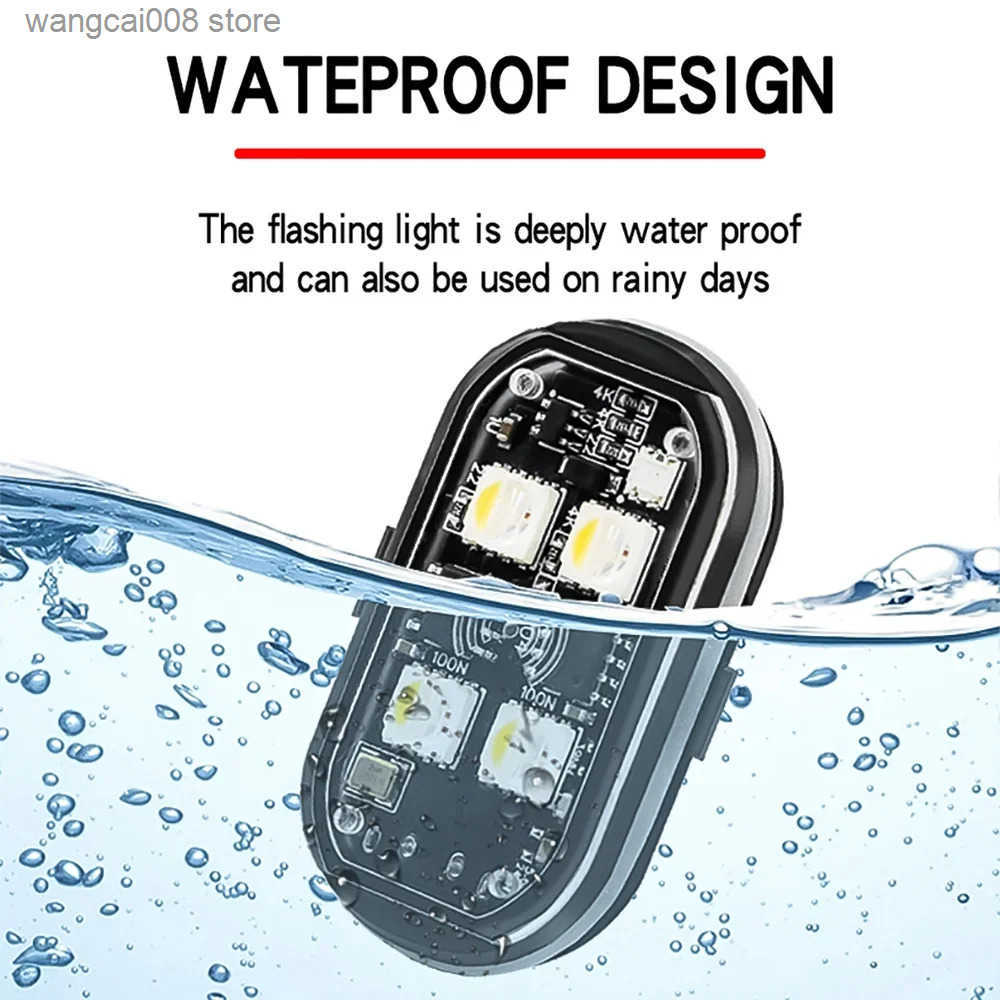 2/4pcs Wireless LED Strobe Lights Car Decor Atmosphere Light 8 Colors Rechargeable Led Lights Anti-Collision LED Warning Light S250821