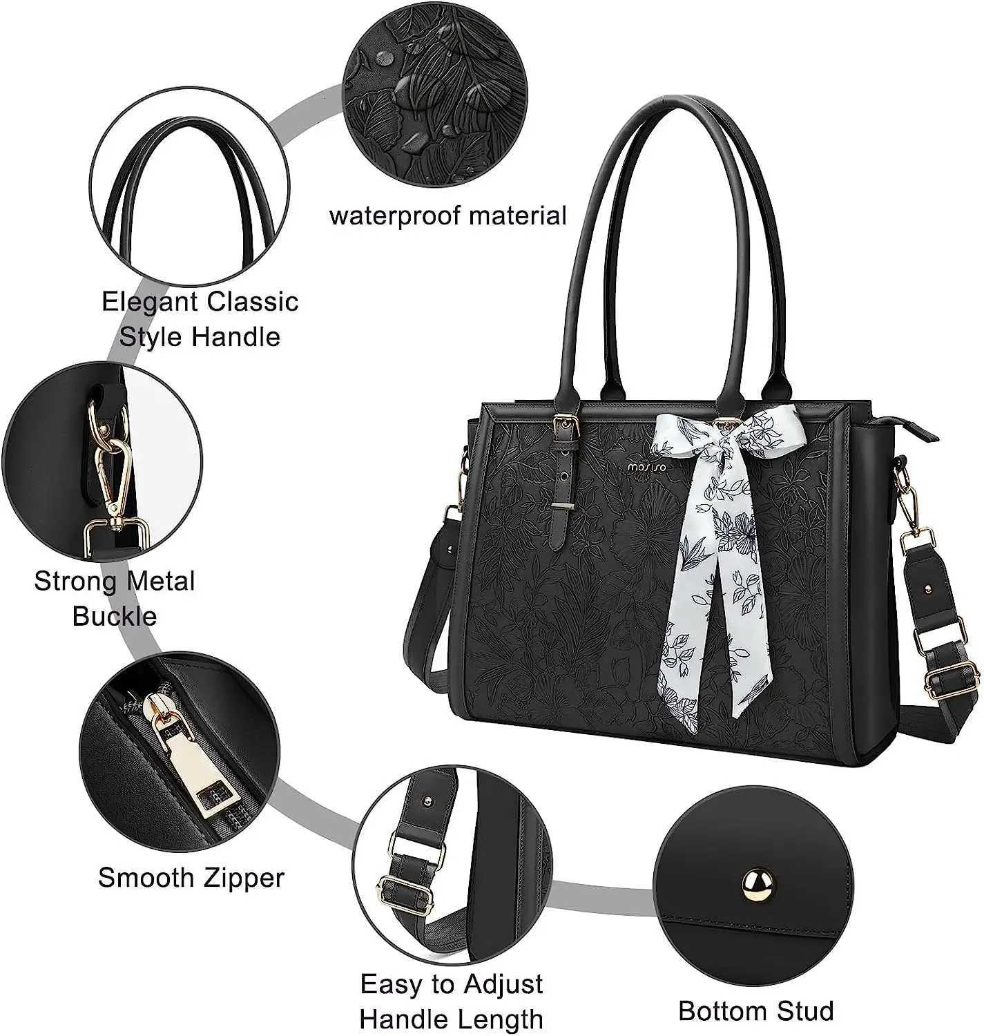 Laptop Bag for Women PU Leather Tote Bag for 15.6 16 17.3 inch MacBook Asus HP Dell Notebook Shoulder Messenger Handbag H250820